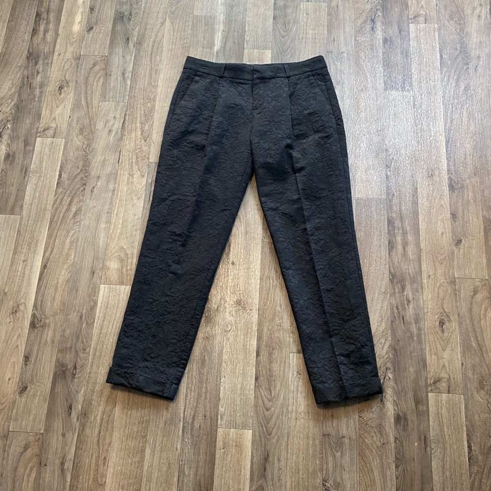Banana Republic Black Avery Floral Textured Pants Size 2